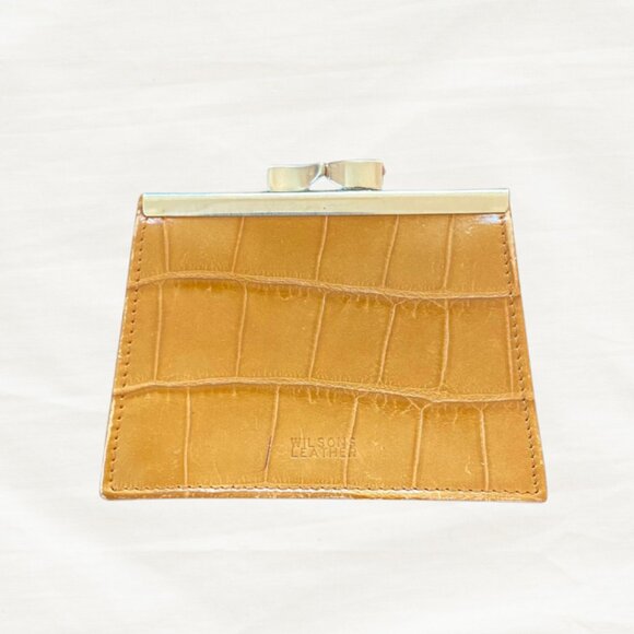 Wilsons Leather Croc Coin Purse Honey Caramel | Vintage Glam - Picture 1 of 6